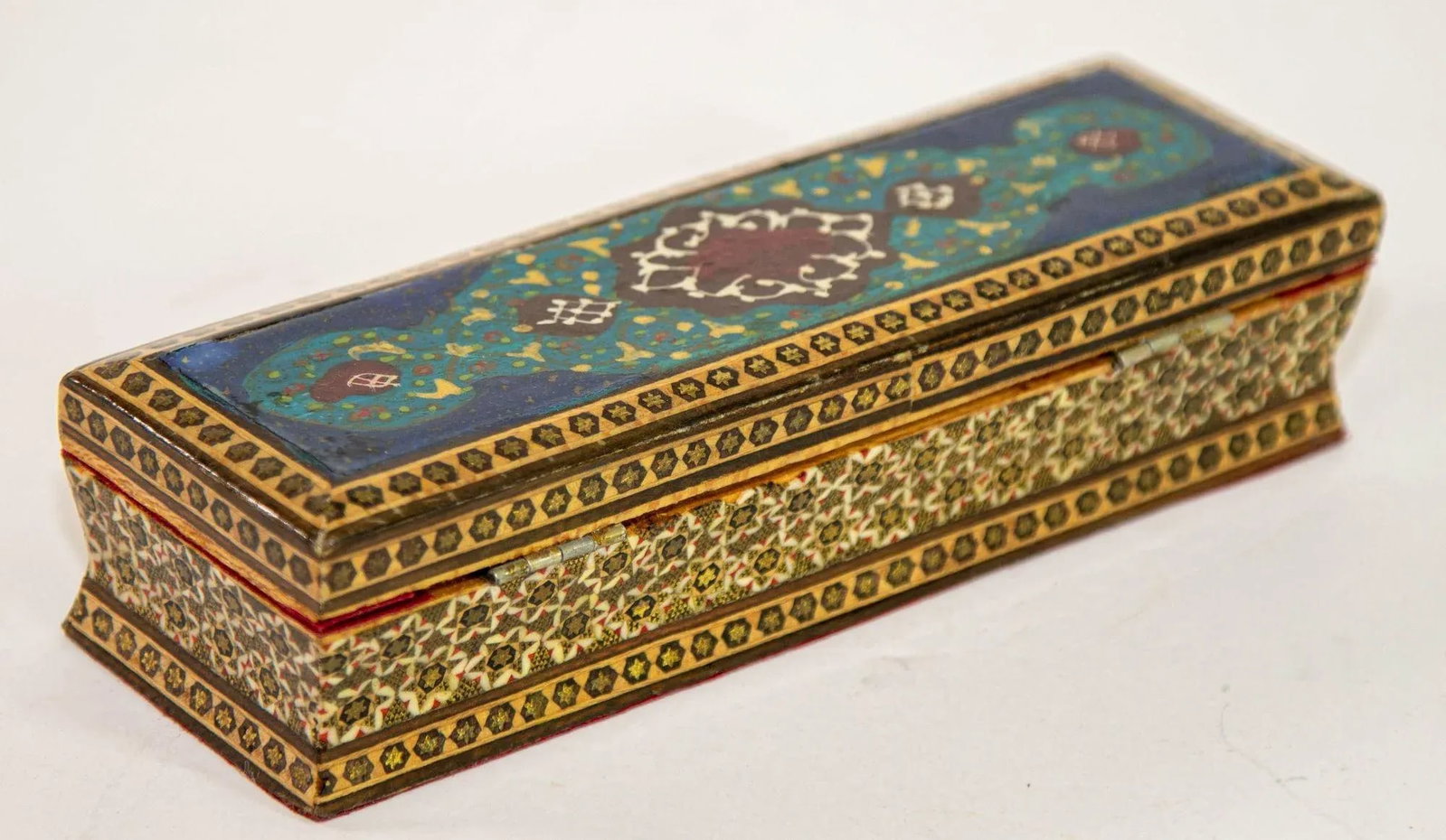 Micro Mosaic Moorish Inlaid Jewelry Pen Box - 2