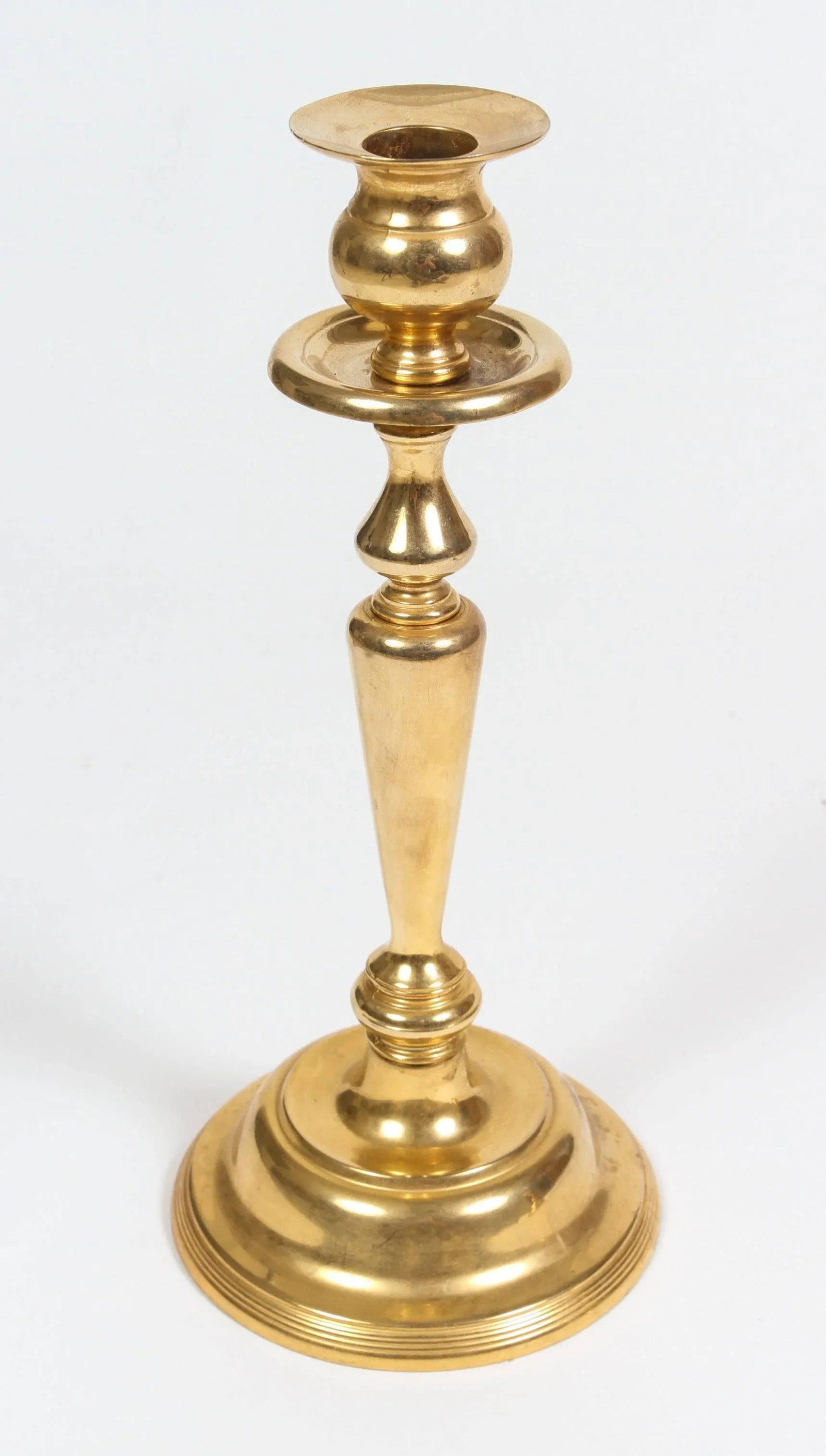 Polished Brass Candlesticks - a Pair - 2