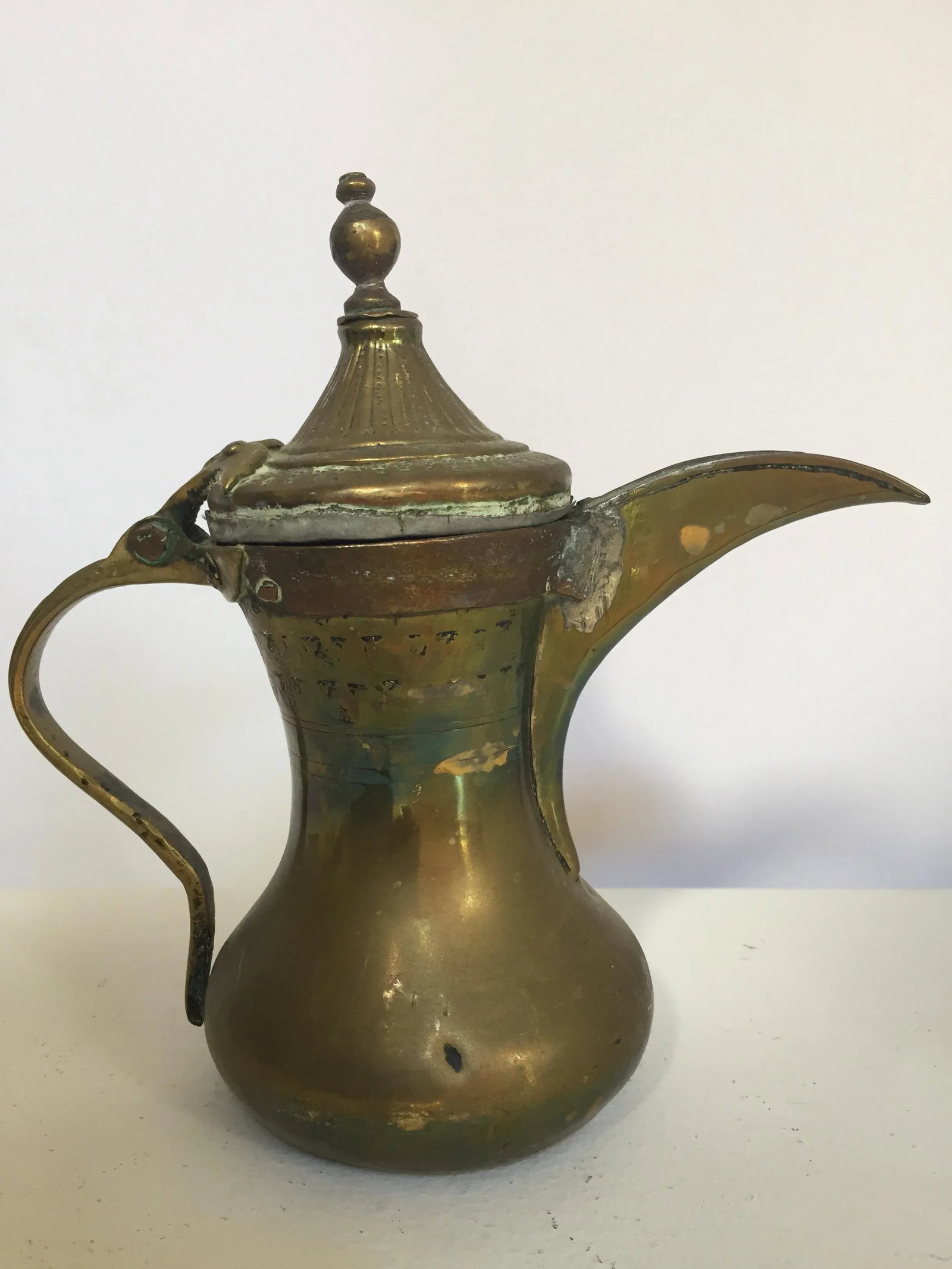 Middle Eastern Dallah Arabic Copper and Brass Coffee Pot - 7