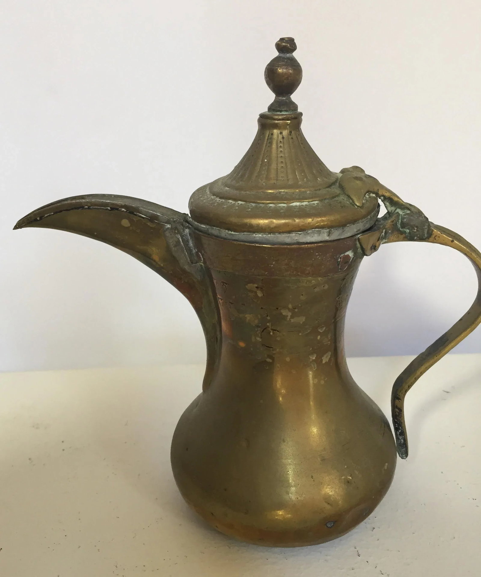 Middle Eastern Dallah Arabic Copper and Brass Coffee Pot - 8