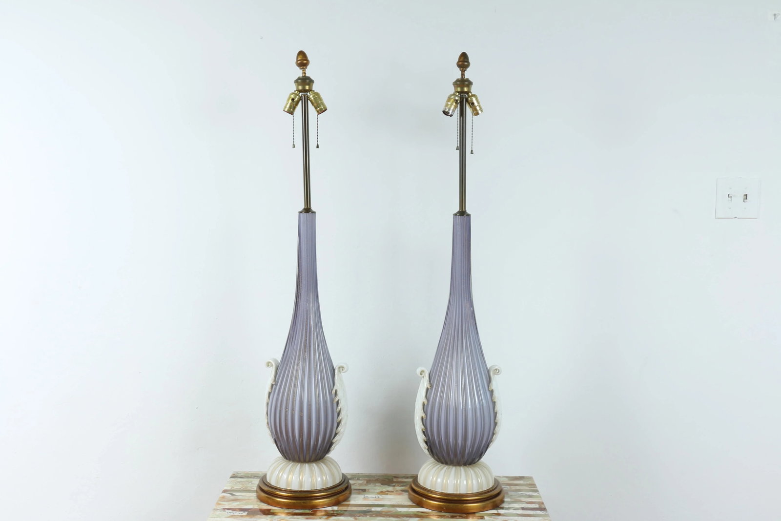 Italian Murano Glass Tall Table Lamps - 13