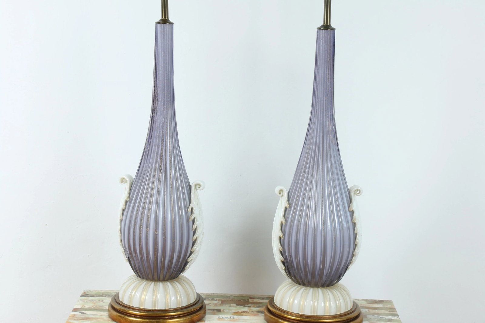 Italian Murano Glass Tall Table Lamps - 4