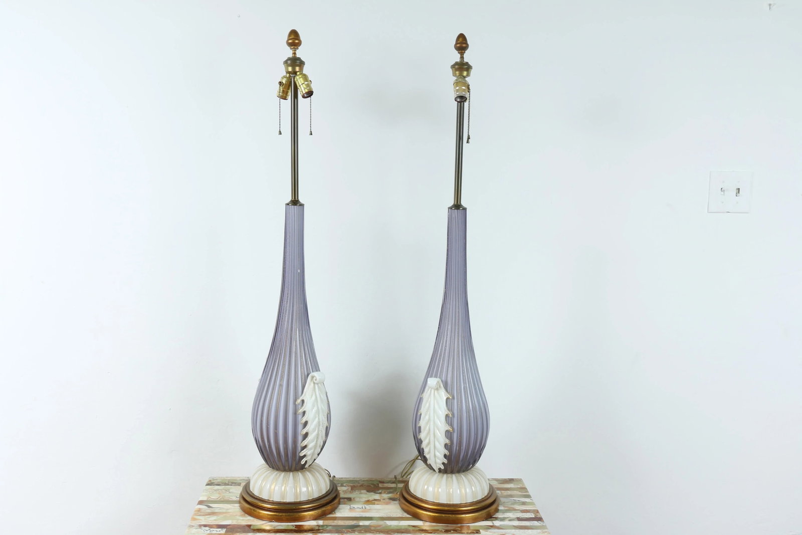Italian Murano Glass Tall Table Lamps - 5