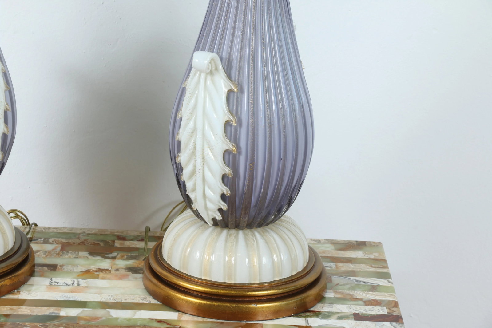Italian Murano Glass Tall Table Lamps - 6