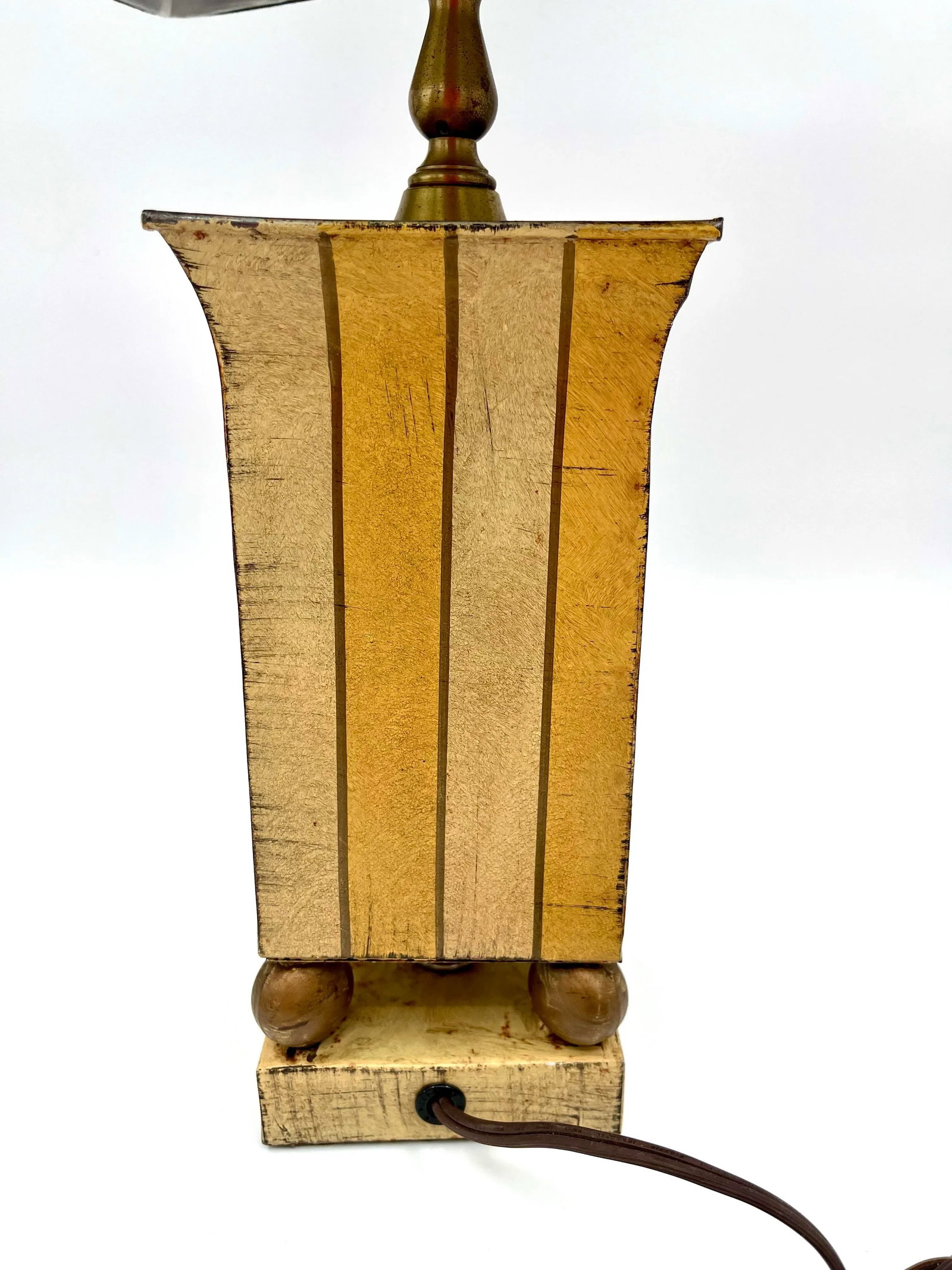 1990s Worlds Away Hand Painted Tole Metal Table Lamp - 4