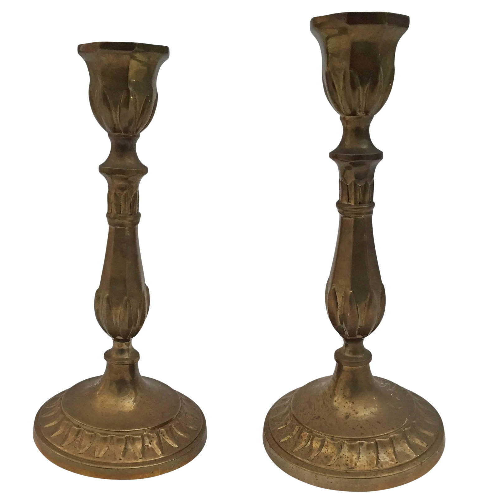 Pair of Antique Victorian Candlesticks (1 of 9)