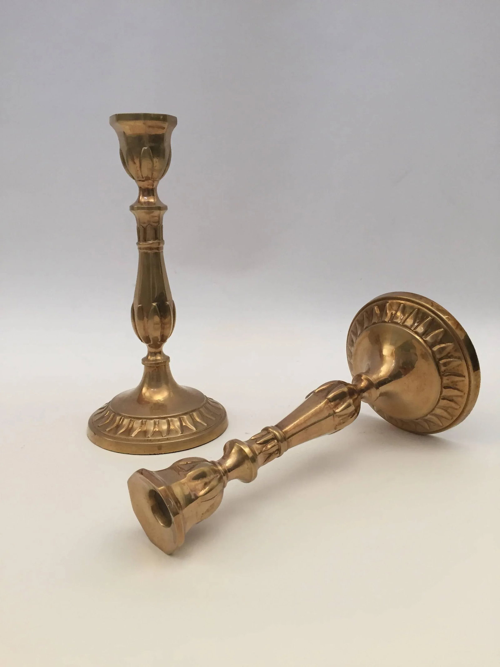 Pair of Antique Victorian Candlesticks - 5