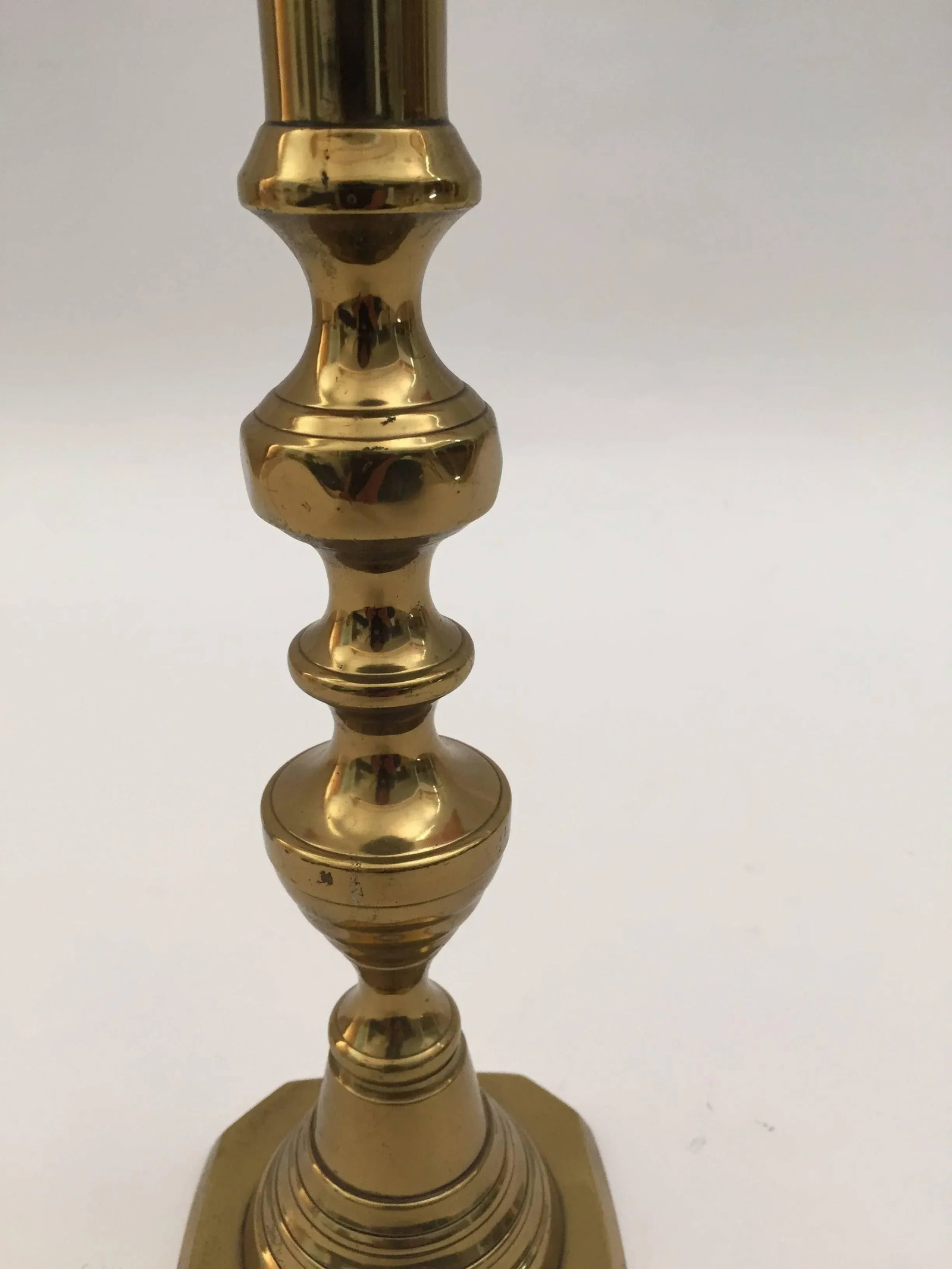19th C. Pair of Victorian English Brass Beehive Candlesticks - 6