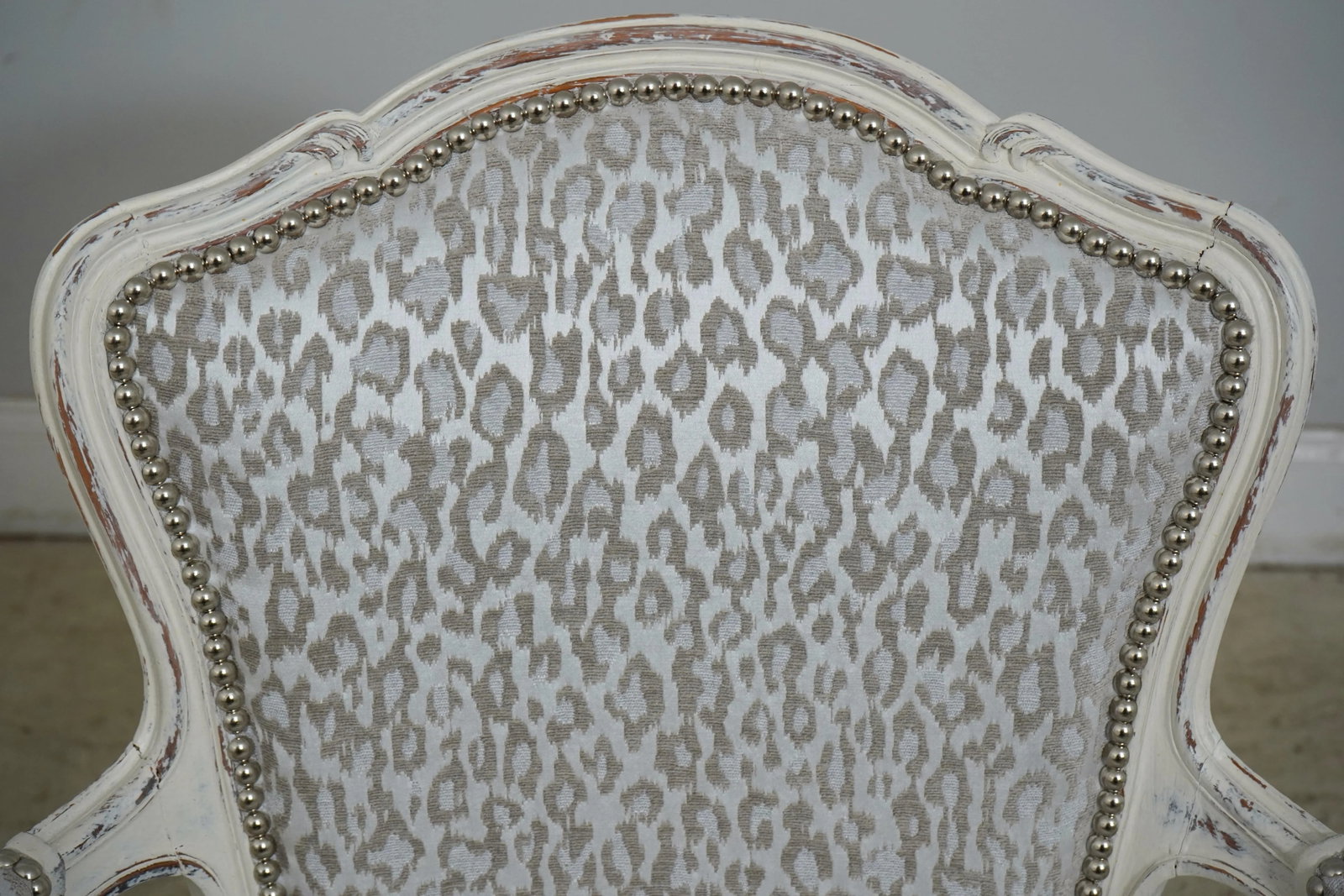 Pair French Louis XV Custom Upholstered Open Armchairs - 6