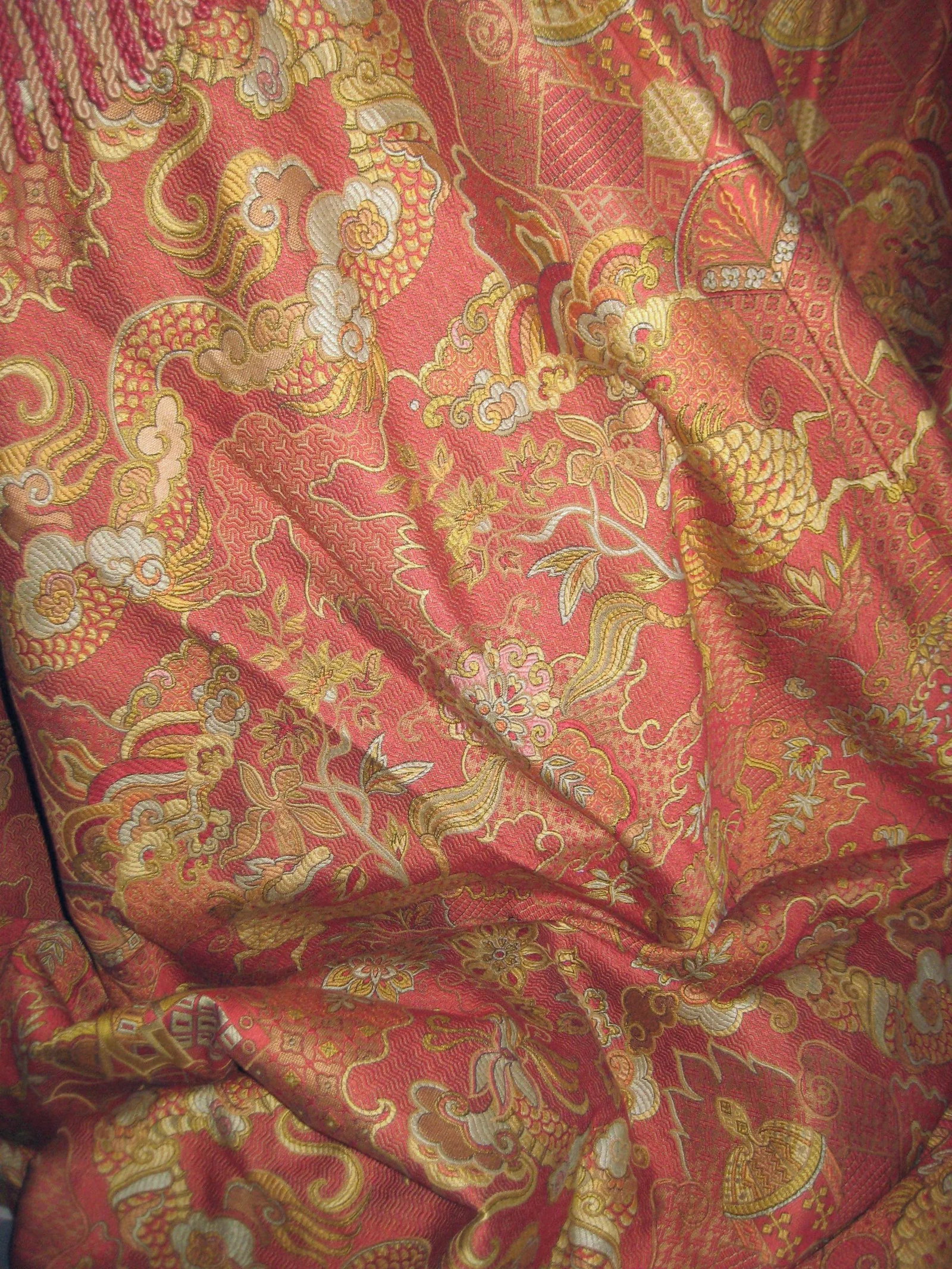 Pair of 1980s Jaquart Chinoiserie Curtain Drapes - 8