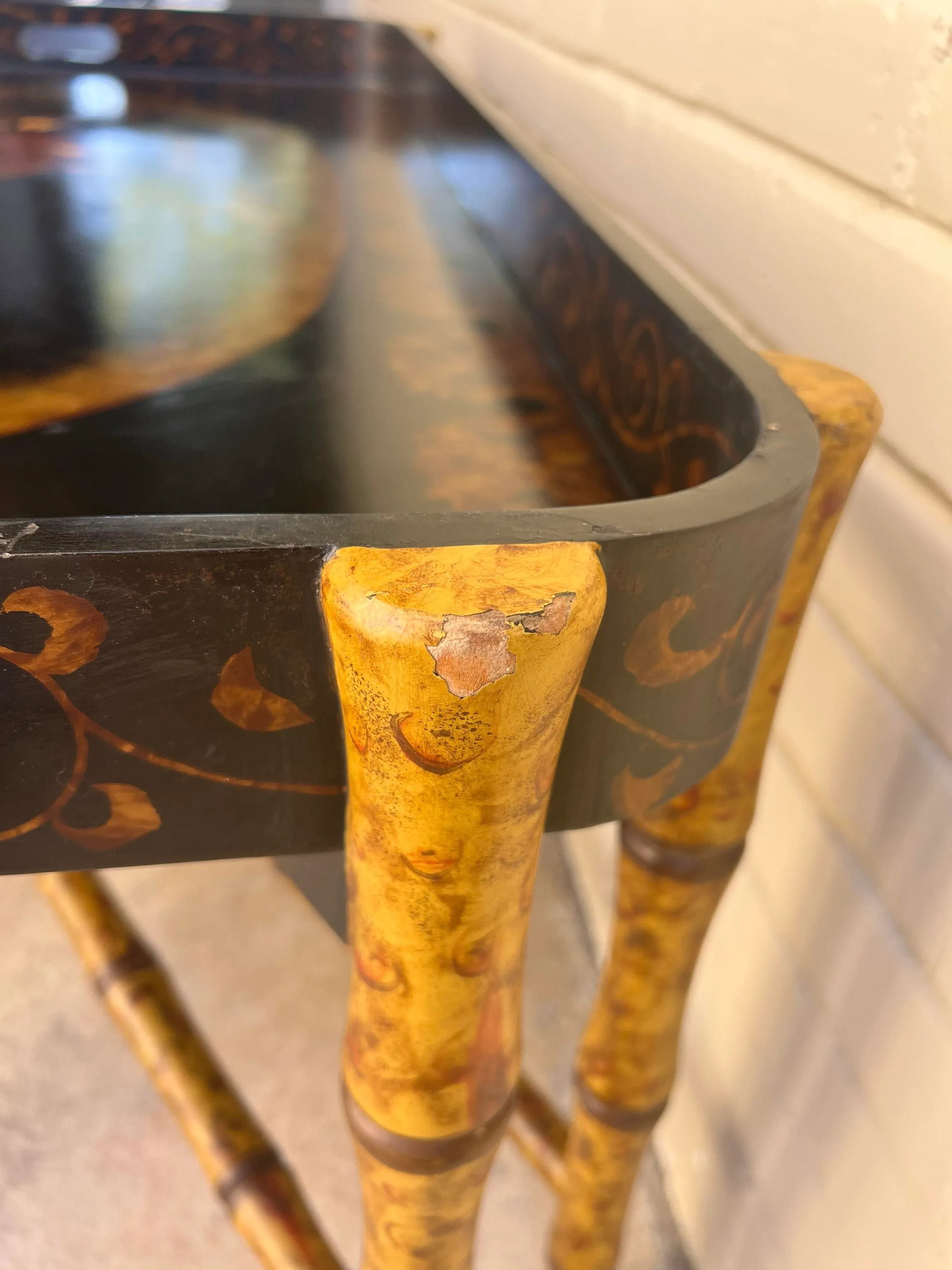 Vintage Chinoiserie Faux Bamboo Butler Style Coffee Table - Maitland-Smith Attributed - 11