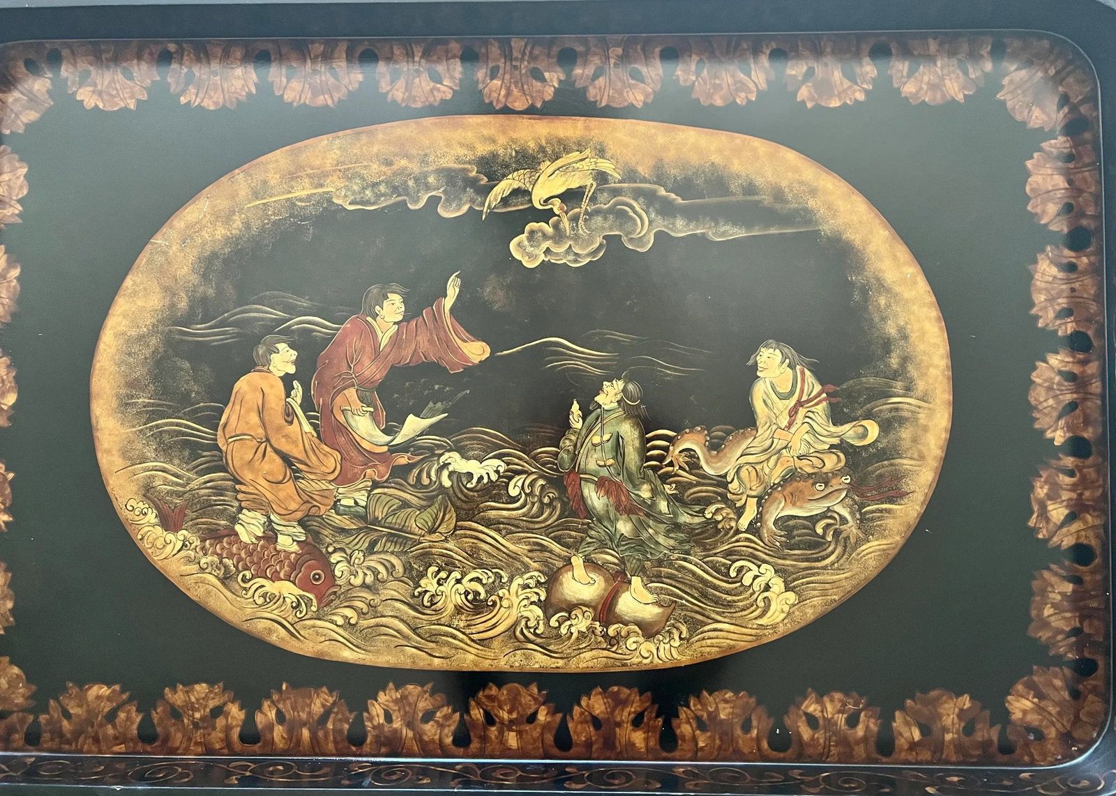 Vintage Chinoiserie Faux Bamboo Butler Style Coffee Table - Maitland-Smith Attributed - 3