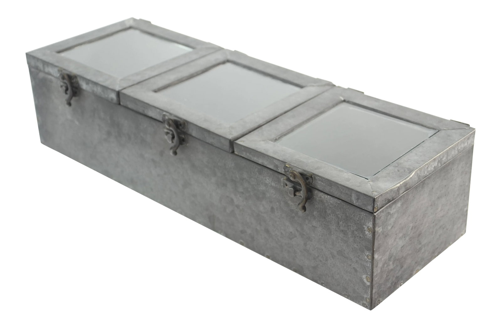 Three Window Zinc Storage/Display Box (1 of 7)