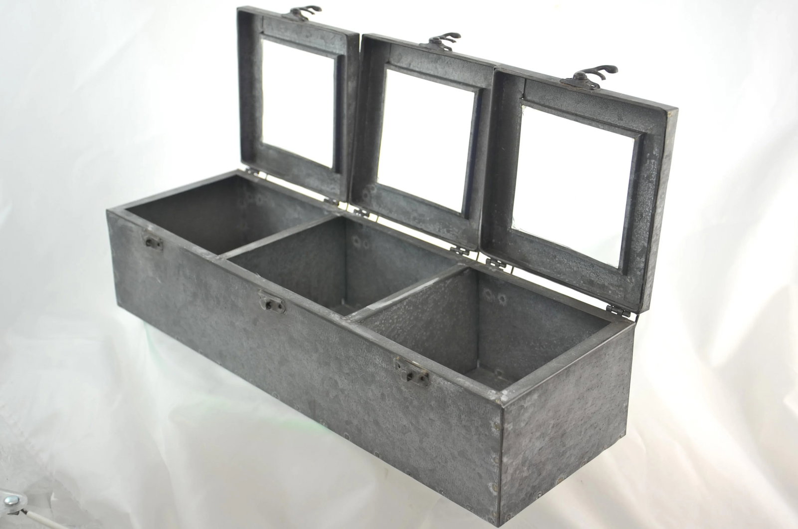 Three Window Zinc Storage/Display Box - 2