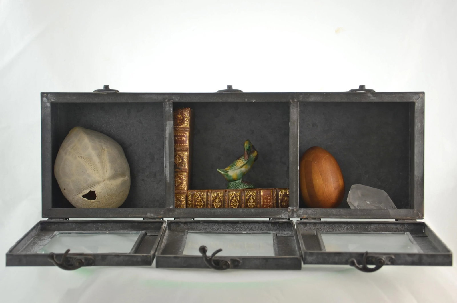 Three Window Zinc Storage/Display Box - 3