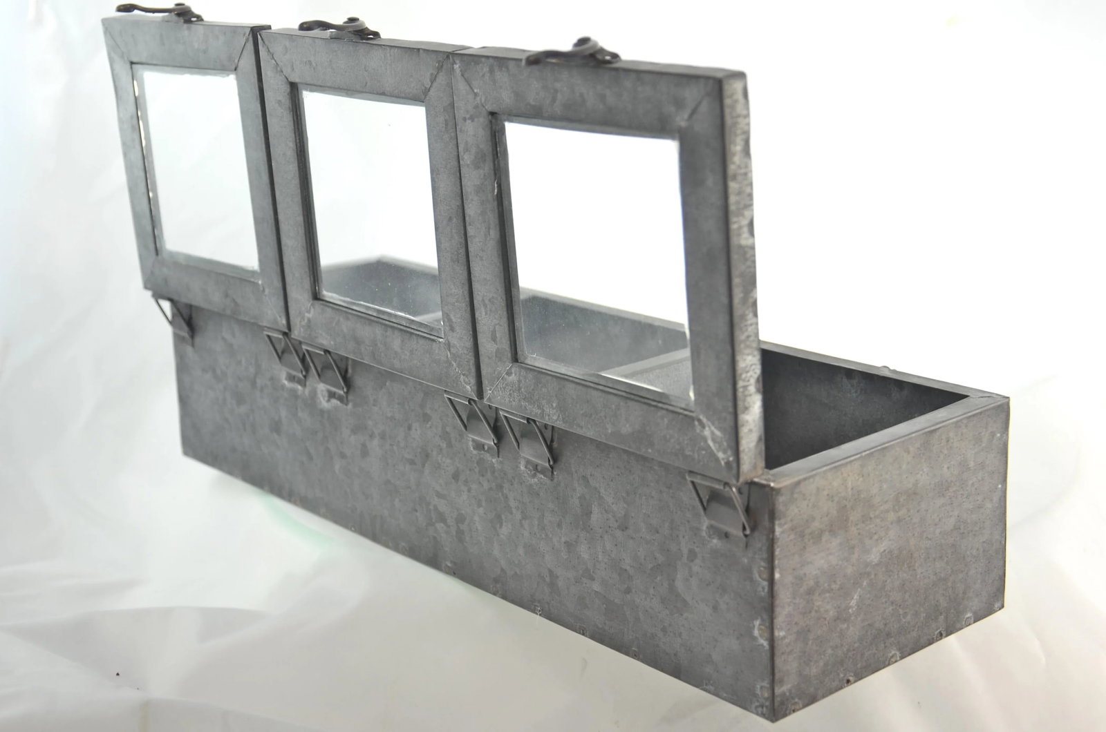 Three Window Zinc Storage/Display Box - 4