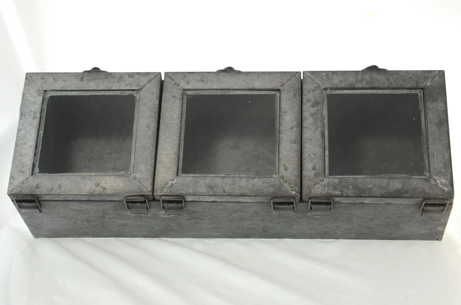 Three Window Zinc Storage/Display Box - 5