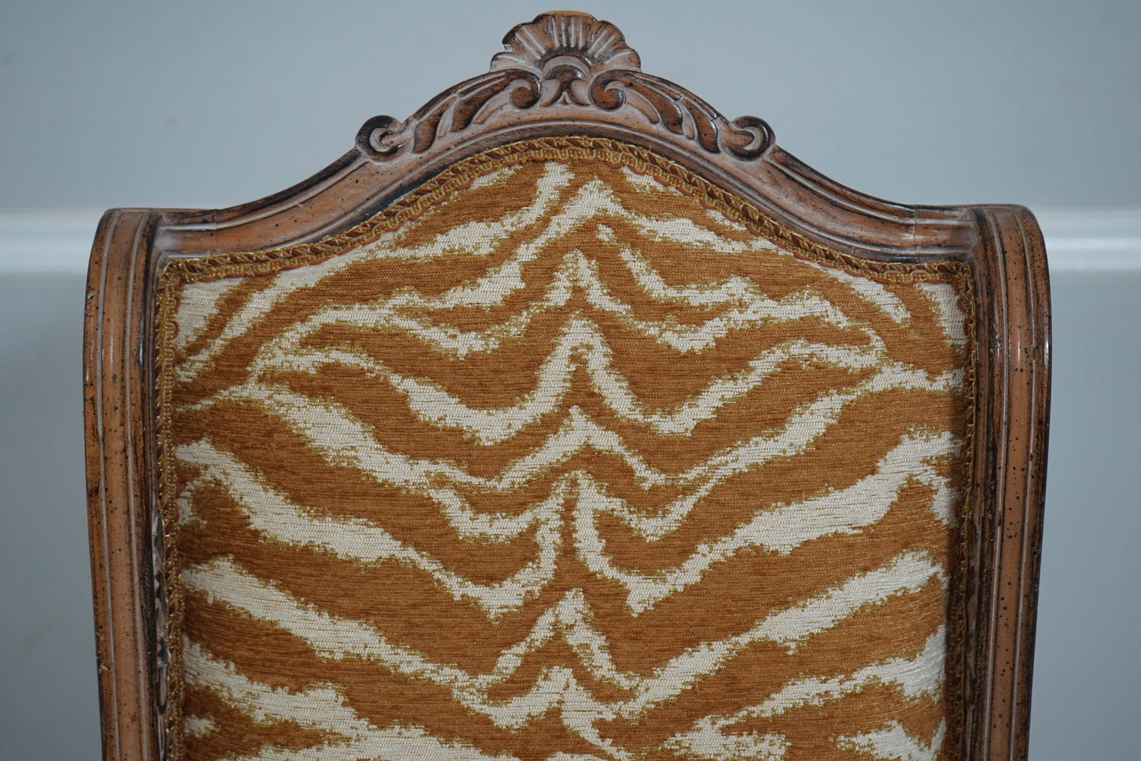 Pair French Louis XV Carved Frame Upholstered Side Chairs - 5