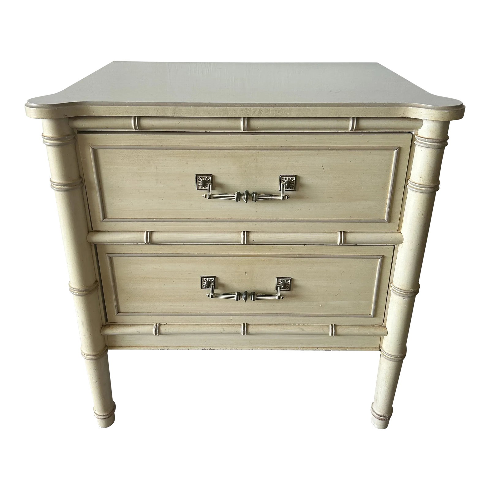 Mid 20th Century Henry Link Coastal White Cream Nightstand: Vintage Henry Link nightstand original condition very good highly collectible furniture Condition: Alterations: Original Condition Unaltered Imperfections: Some Imperfections Condition Notes: Very goo