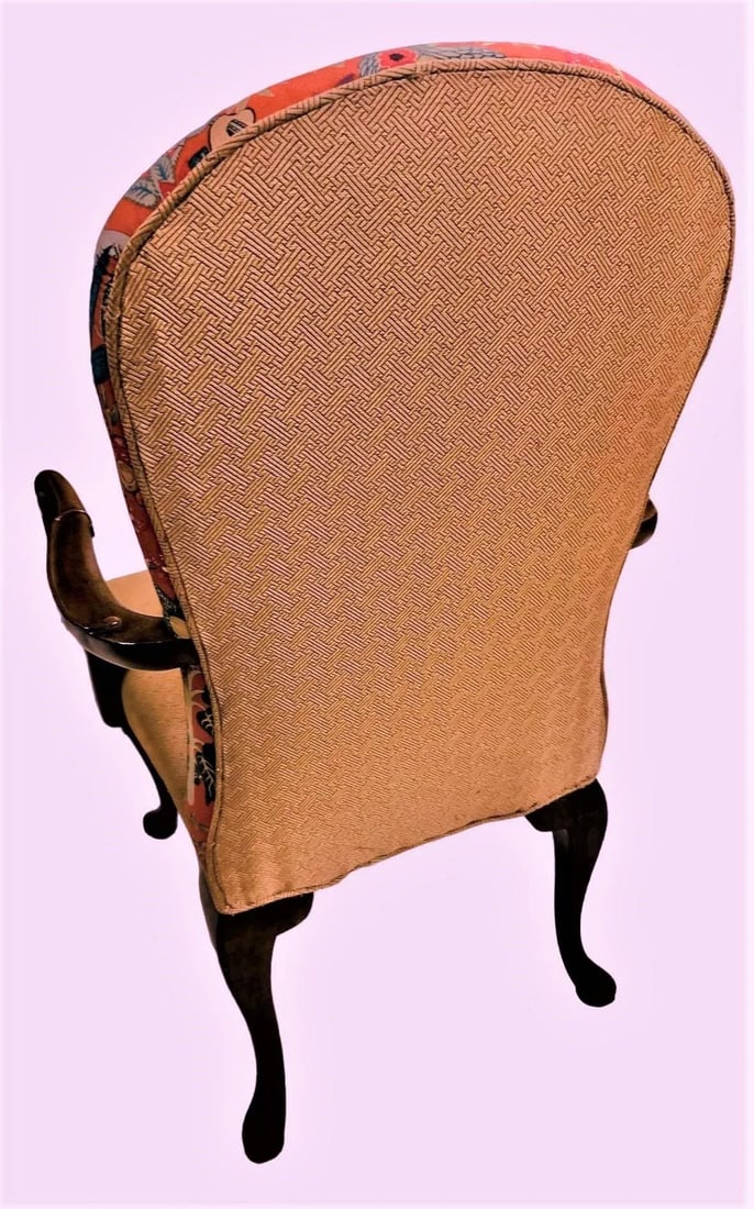 Vintage Schoonbeck/Henredon Armchair With 'Frida's Garden' Chintz and Apricot Kravet Upholstery - 7
