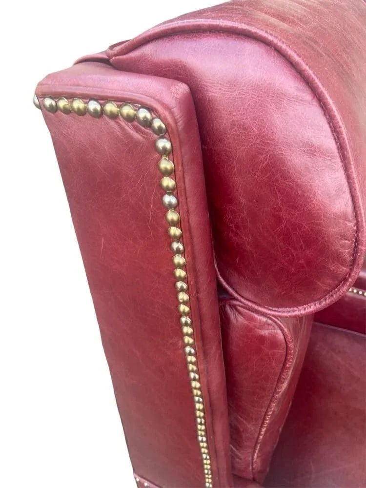Hancock & Moore 'Hamilton' Red Leather Tall Executive Swivel Chair - Vintage Late 20th Century - 4