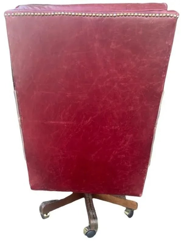 Hancock & Moore 'Hamilton' Red Leather Tall Executive Swivel Chair - Vintage Late 20th Century - 5