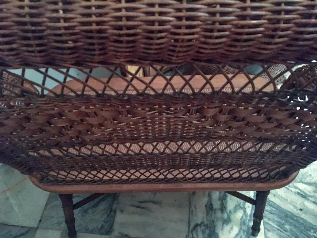 Early 1900s Natural Wicker Heywood Wakefield Settee - 8
