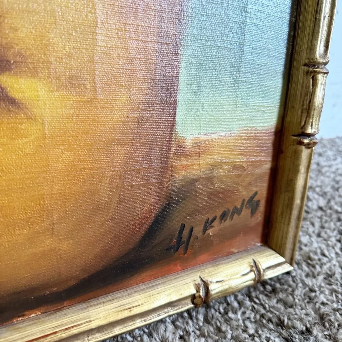 Vintage Singed and Framed Oil Painting of Nude Woman - 4