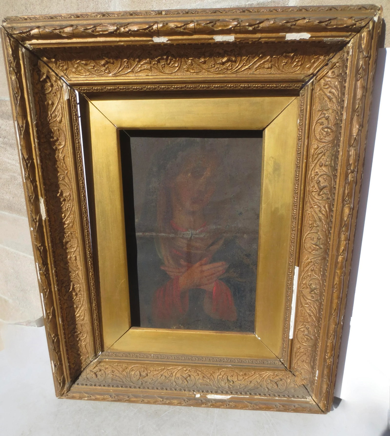 Antique Framed 17th Century Mexican Retablo - 2