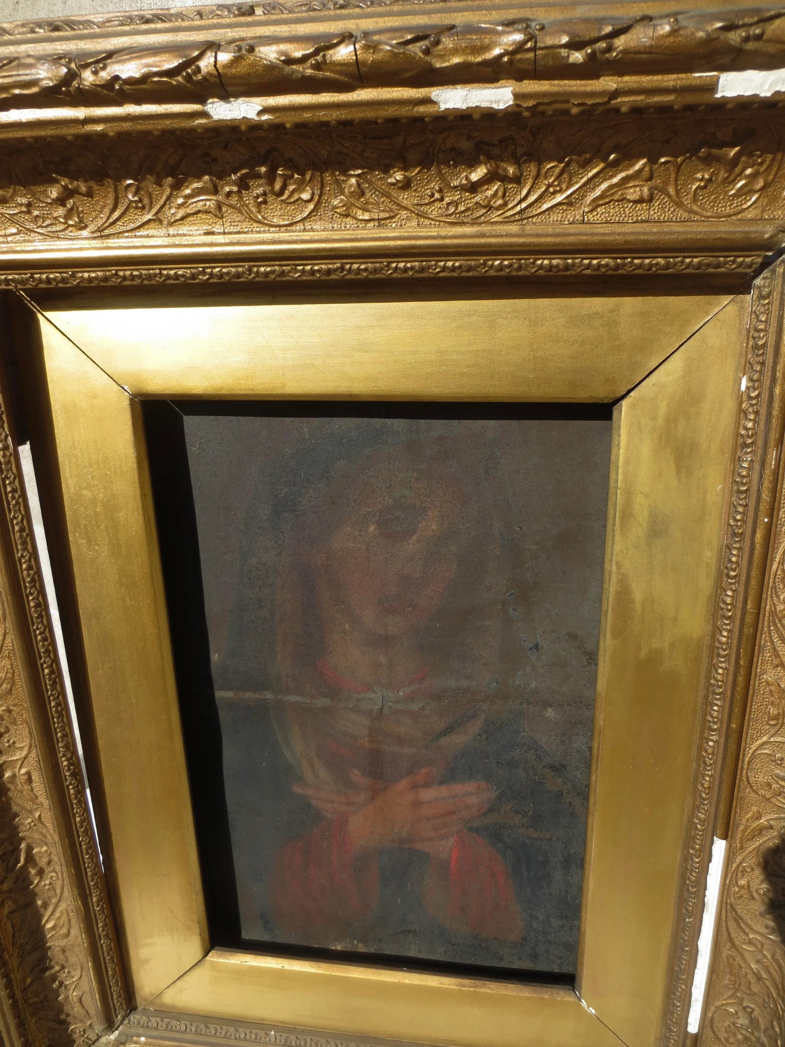 Antique Framed 17th Century Mexican Retablo - 3