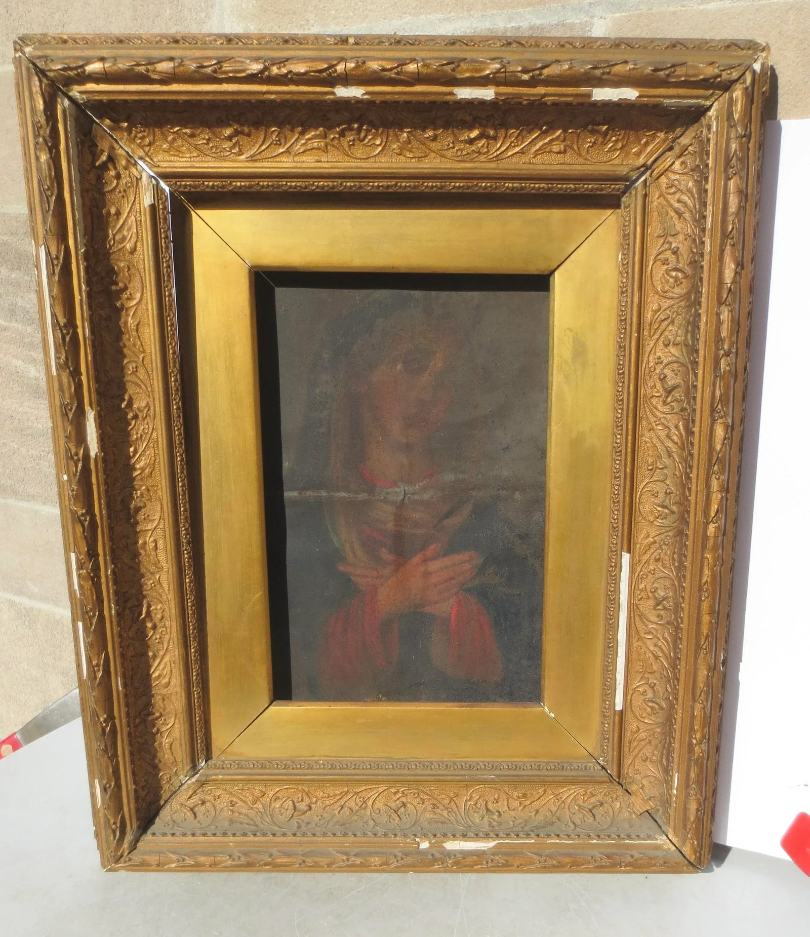 Antique Framed 17th Century Mexican Retablo - 4