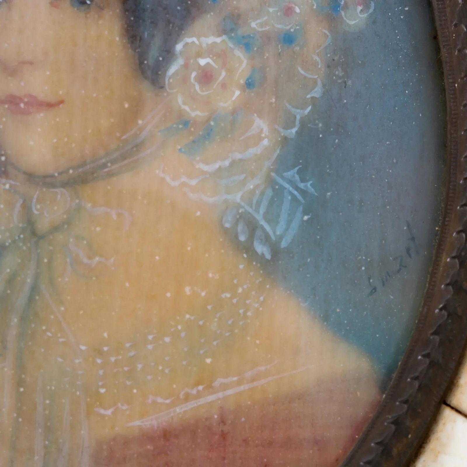 A Pair of Victorian Bone Miniature Paintings - 4