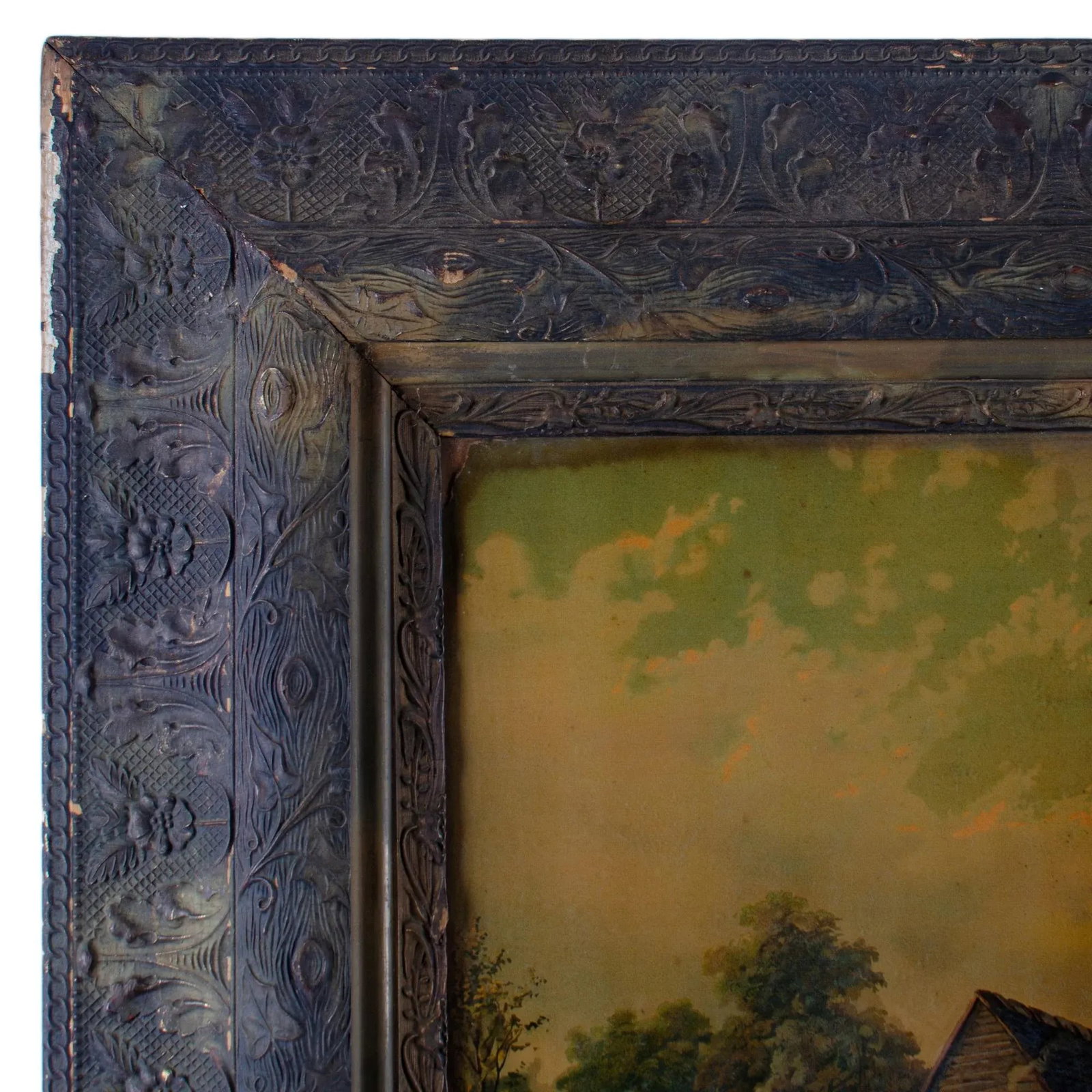 Late 19th Century Antique Pastoral Scene Lithograph Print - 3