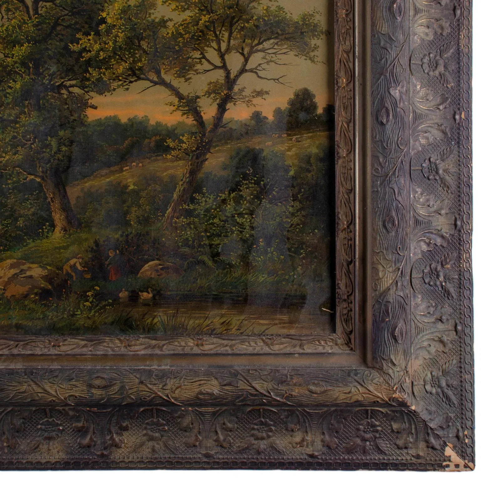 Late 19th Century Antique Pastoral Scene Lithograph Print - 4