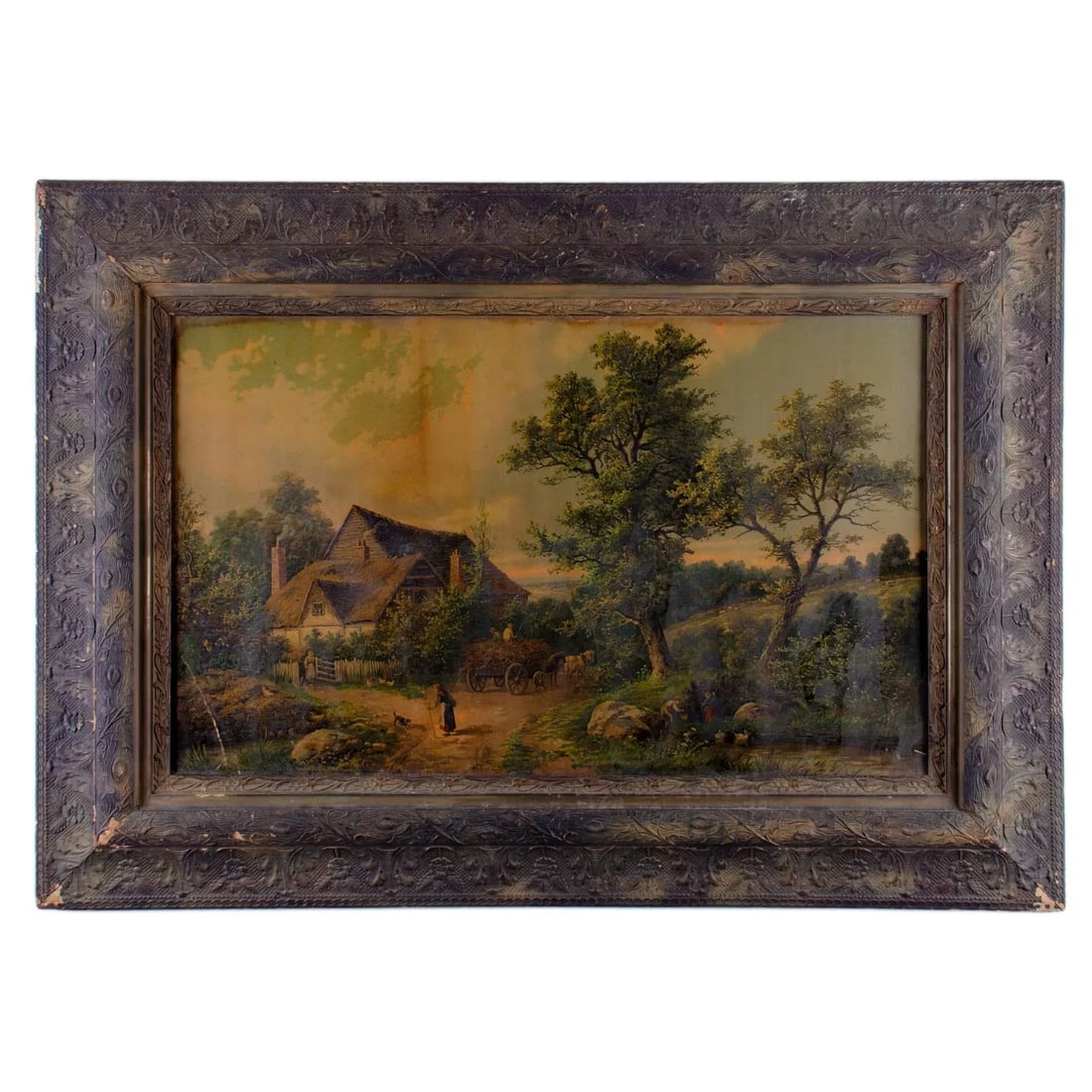 Late 19th Century Antique Pastoral Scene Lithograph Print - 6