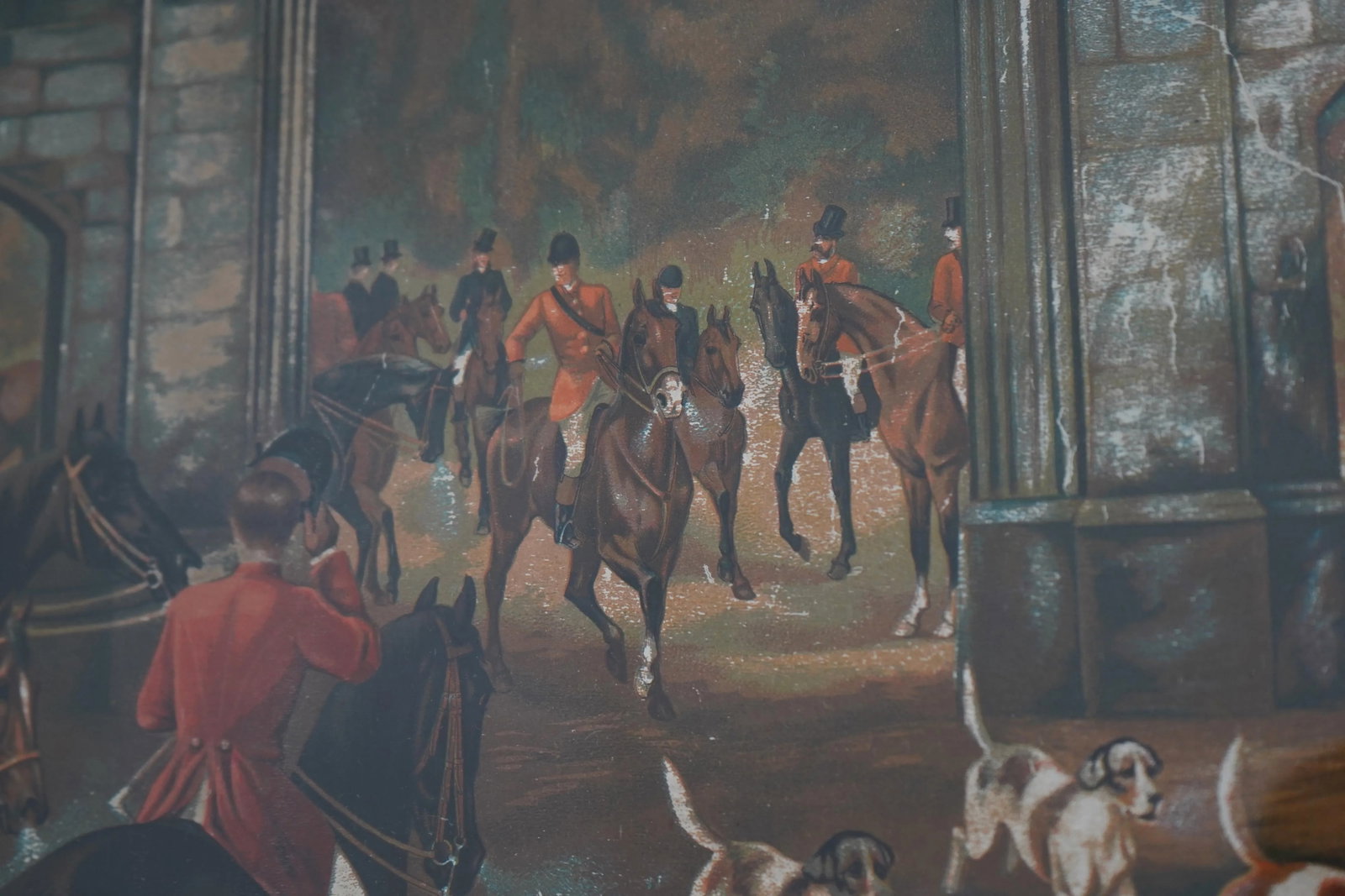 Vintage Hunt Scene Framed Art - 10