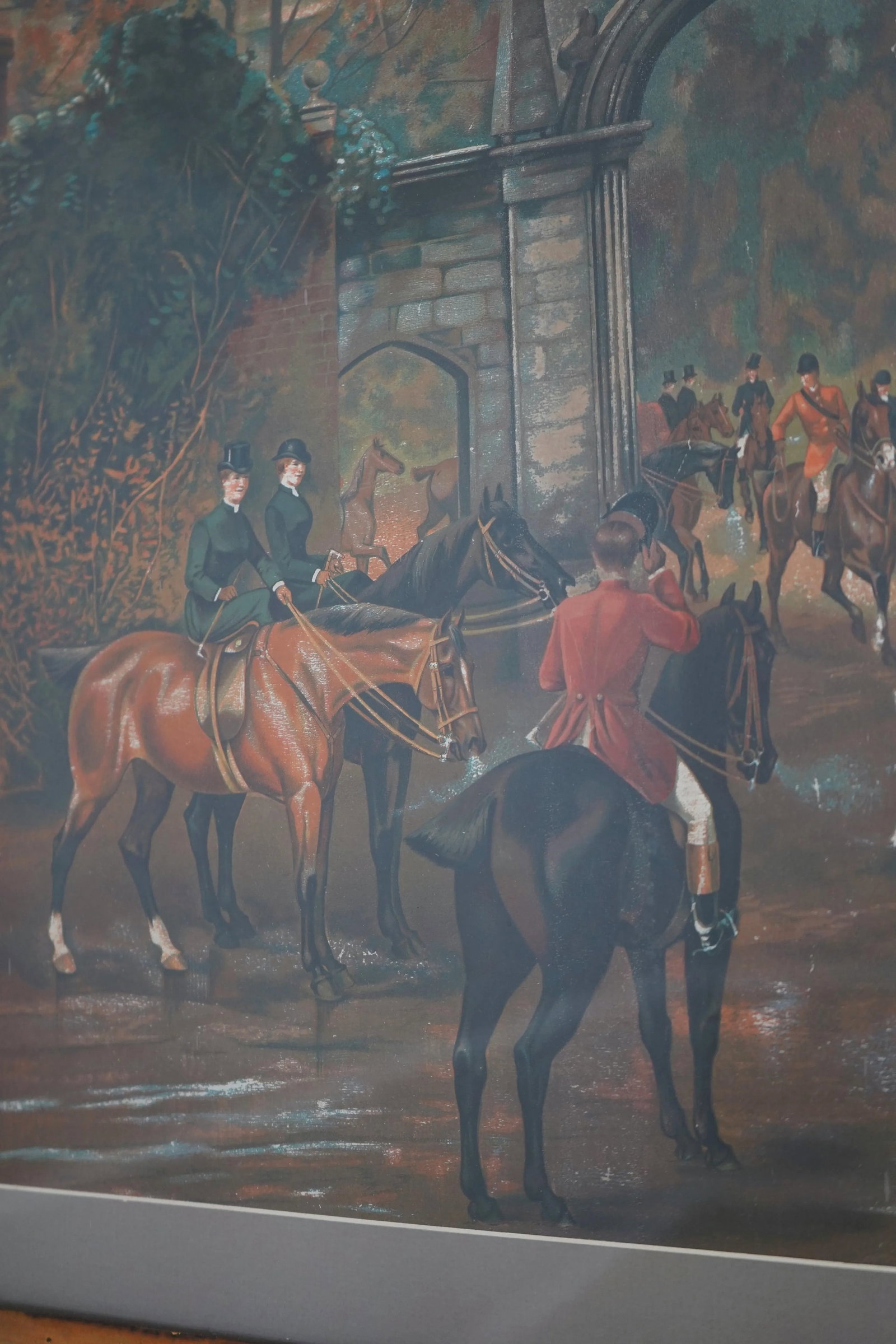 Vintage Hunt Scene Framed Art - 6