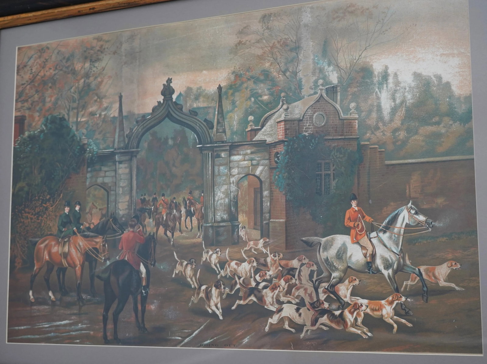 Vintage Hunt Scene Framed Art - 7