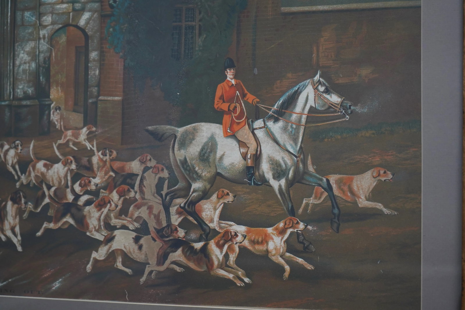 Vintage Hunt Scene Framed Art - 8