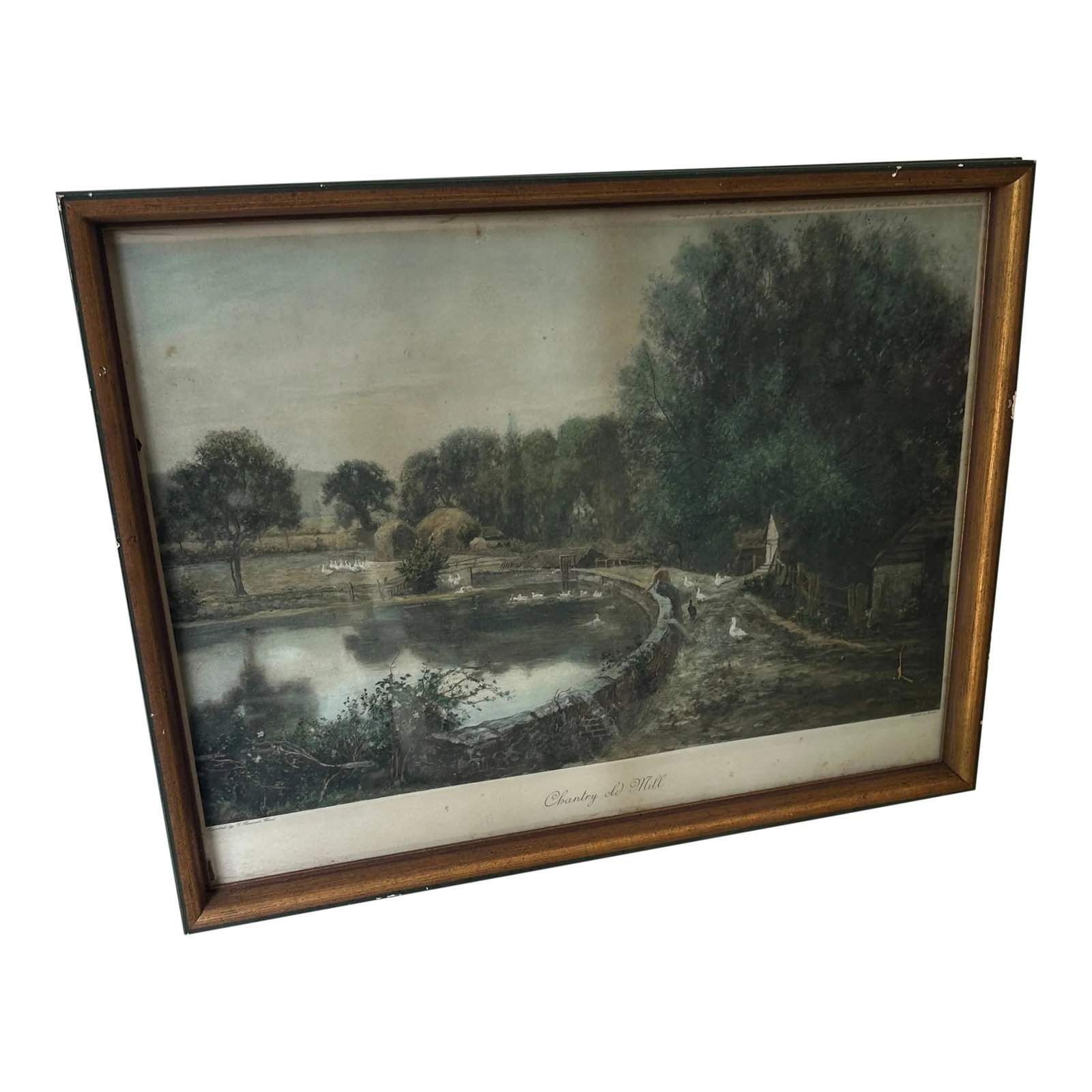 1970s Framed Print of Stone Bridge and Lake, Signed by Artist: Up for consideration is a beautiful framed and signed print of a stone bridge and a lake. This would look lovely in your home and it is a great find for the interior design enthusiast. Please check