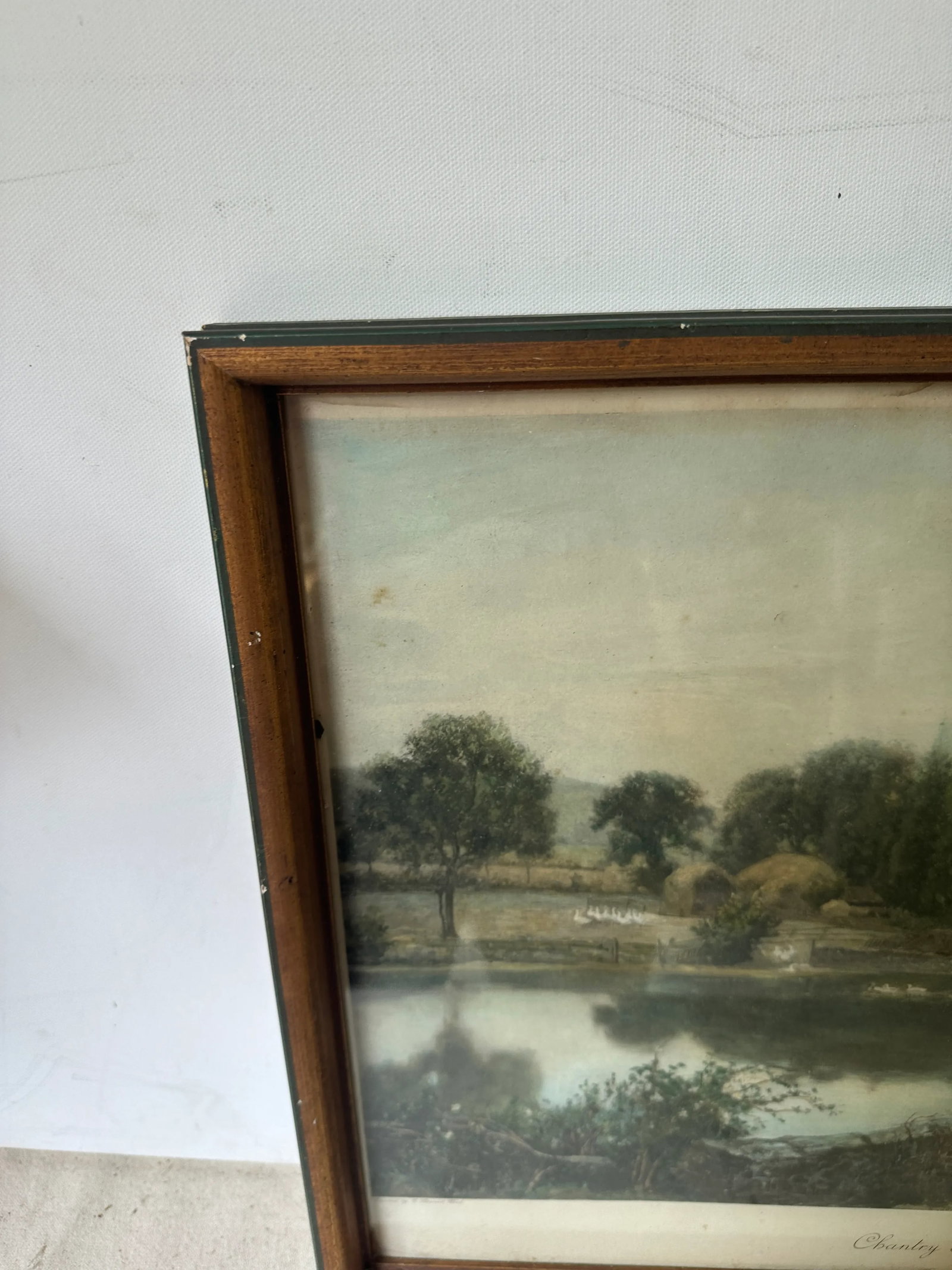 1970s Framed Print of Stone Bridge and Lake, Signed by Artist - 2