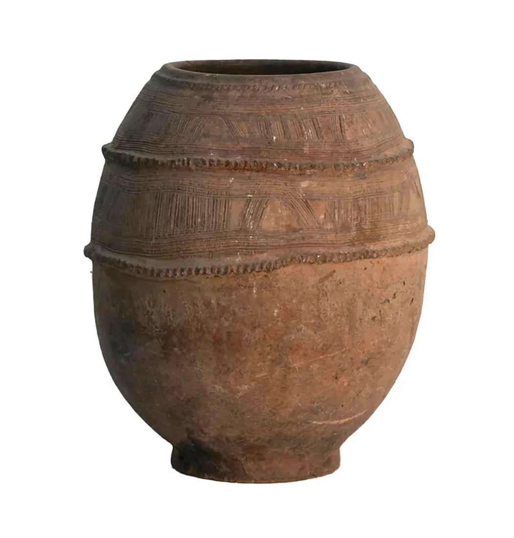 Antique Hand Thrown Nigerian Water Jar, Small - 2