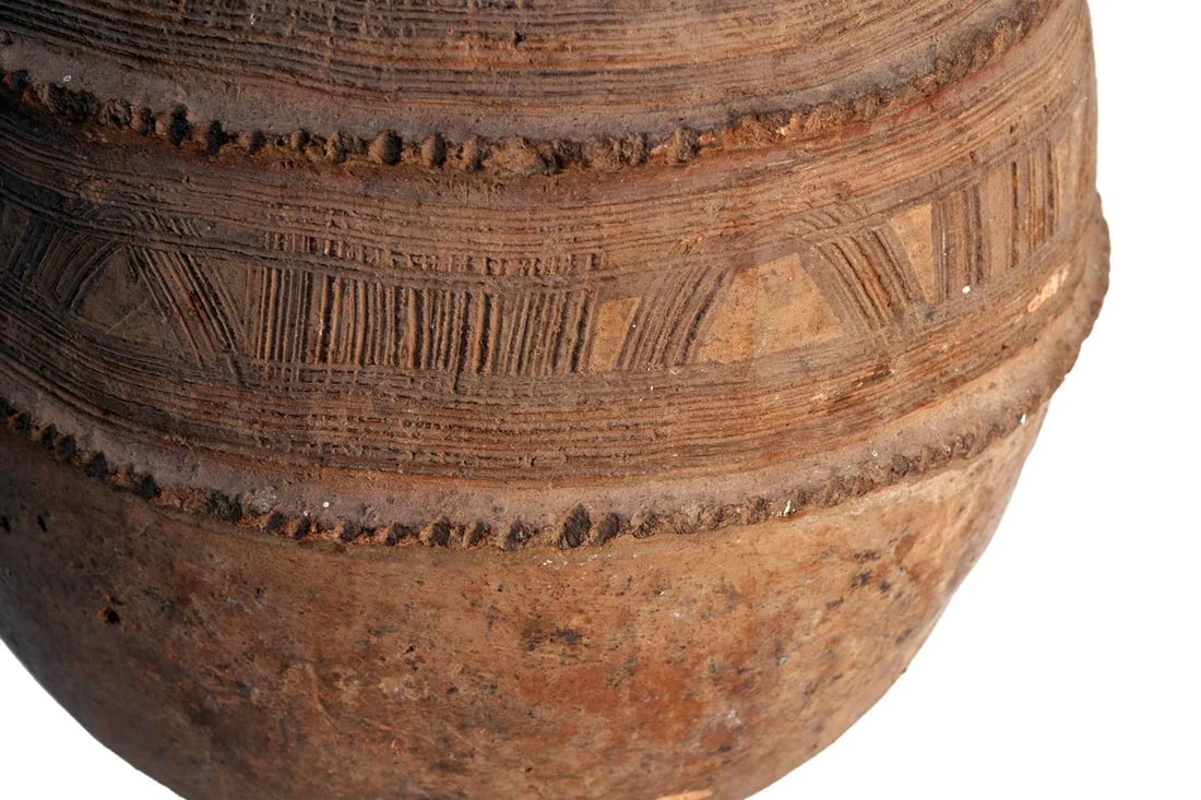 Antique Hand Thrown Nigerian Water Jar, Small - 5
