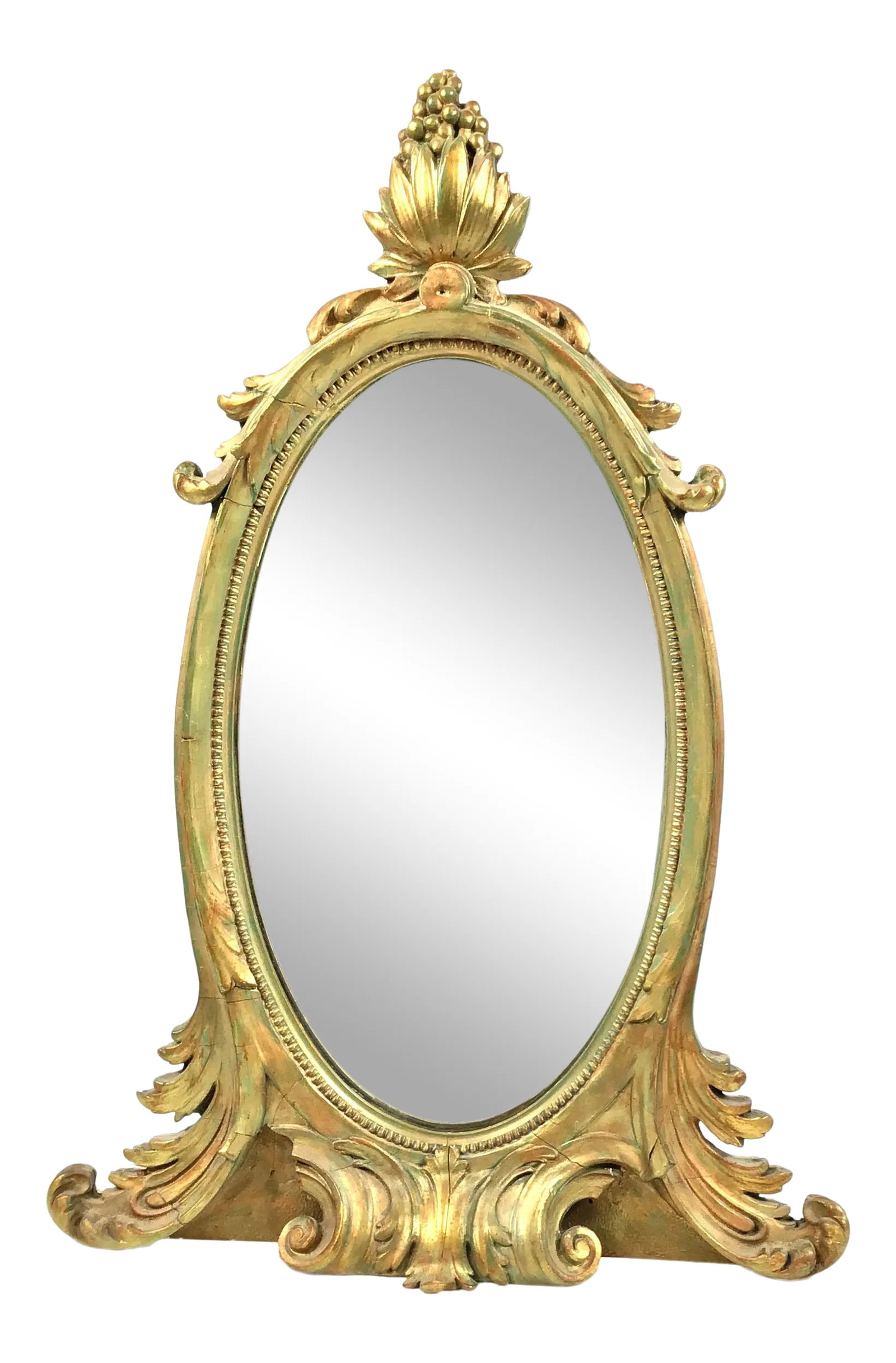 Antique Hand Carved Wood Table or Wall Mirror: Simply lovely genuine Antique from the 1800's. This mirror was made by W J Gardner of Boston and the company appears in the publication " Who's Who in American Art" This Mirror can stand alone as