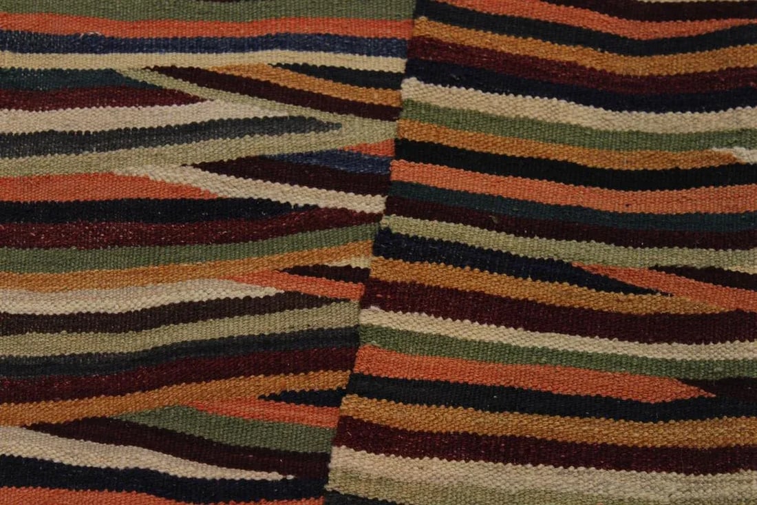 Contemporary Kilim Tan/Red Hand-Woven Wool Rug - 2'10 X 4'3 - 7