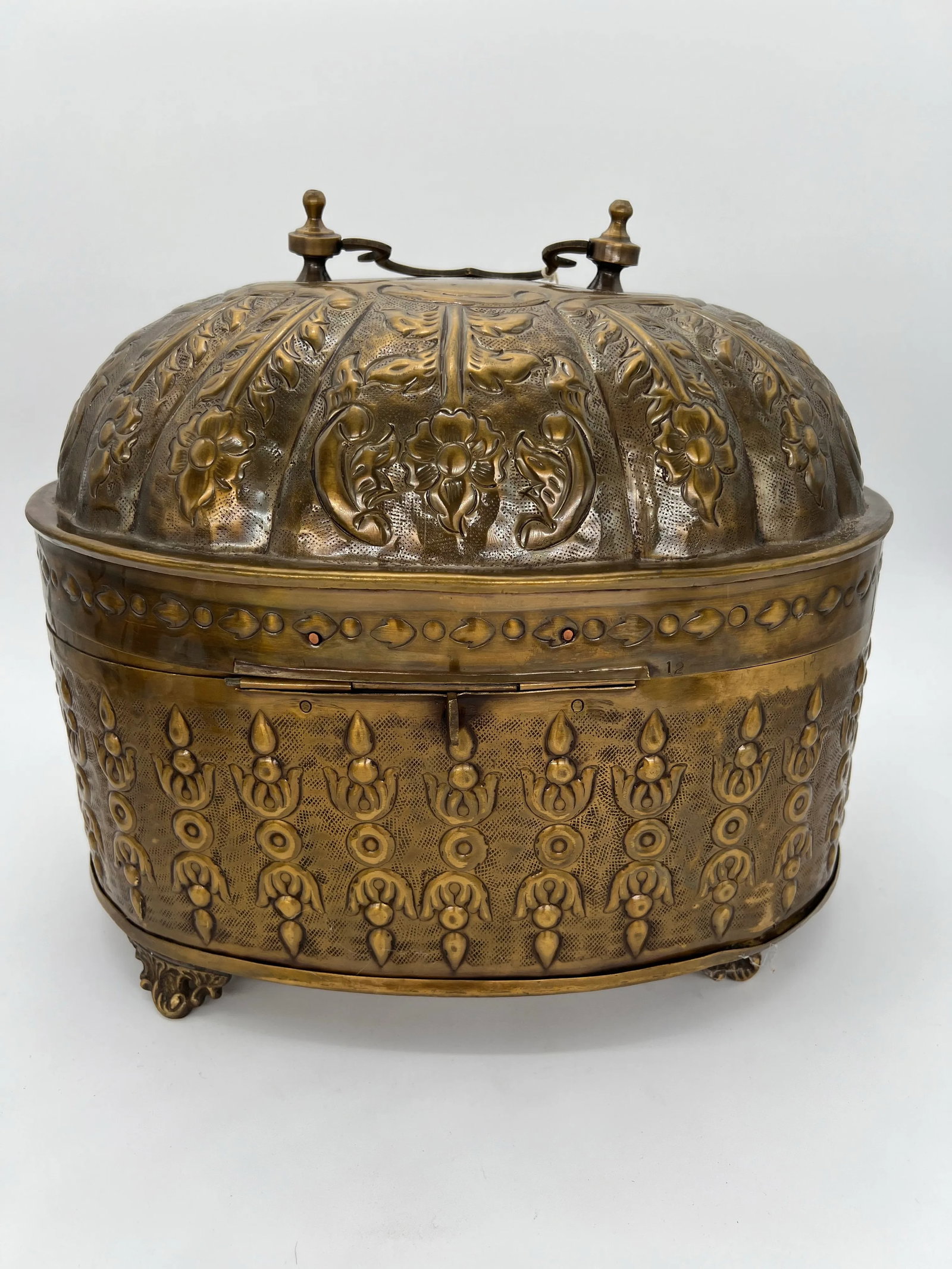 Large Ornate Brass Casket or Table Box - 9