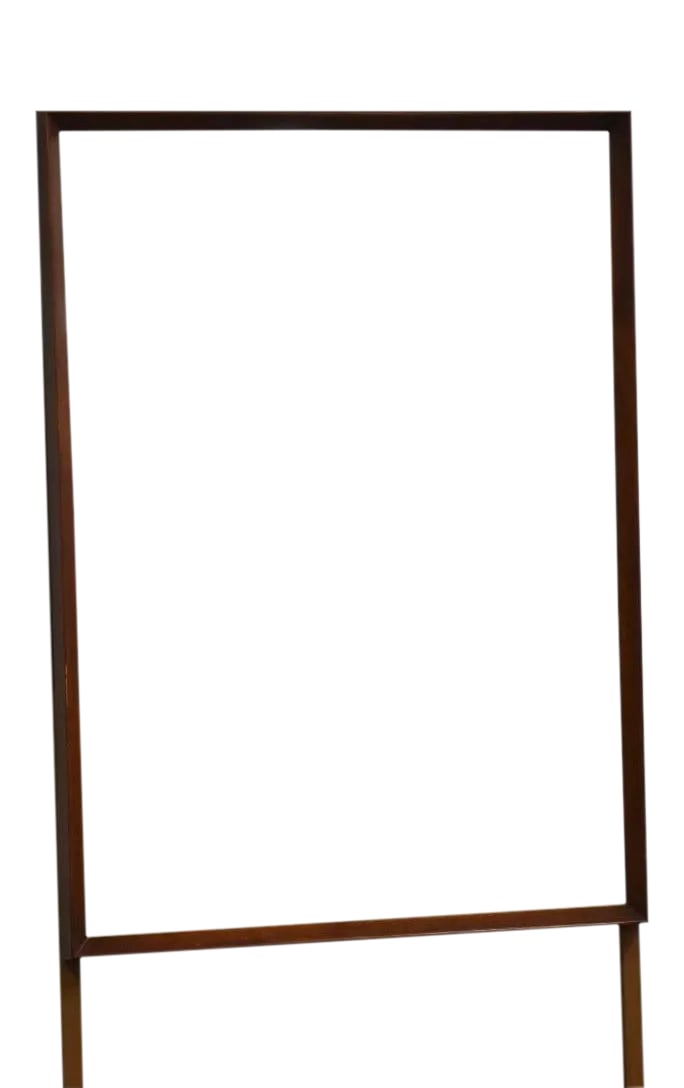 1950s Mid-Century Mirror: A mid century modern mirror. Comes with removable brackets to attach to a dresser. Originally a piece from an American of Martinsville walnut dresser. Condition: Alterations: Original Condition Unalte
