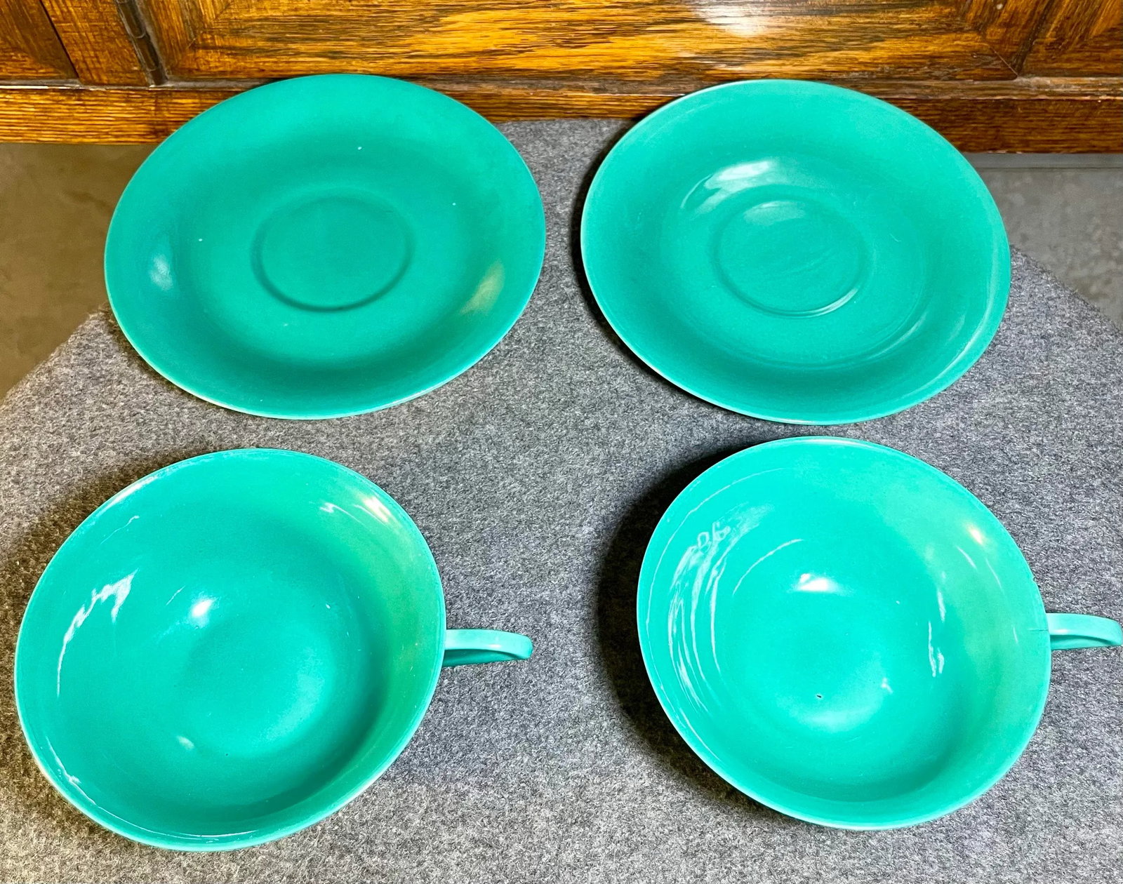 Antique T. L. B. Limoges Porcelain Cup & Saucer Set- 4 Pieces - 4