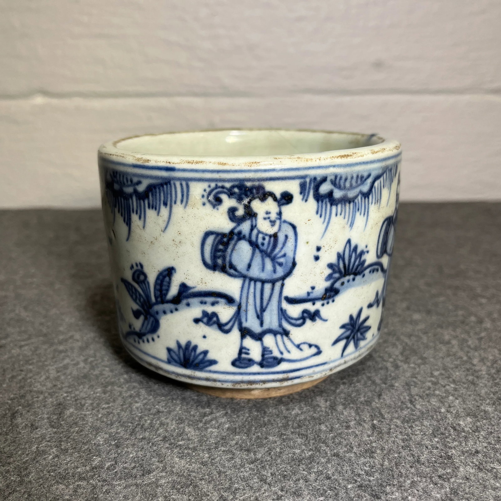 Antique Chinese Blue & White Porcelain Censer - 2