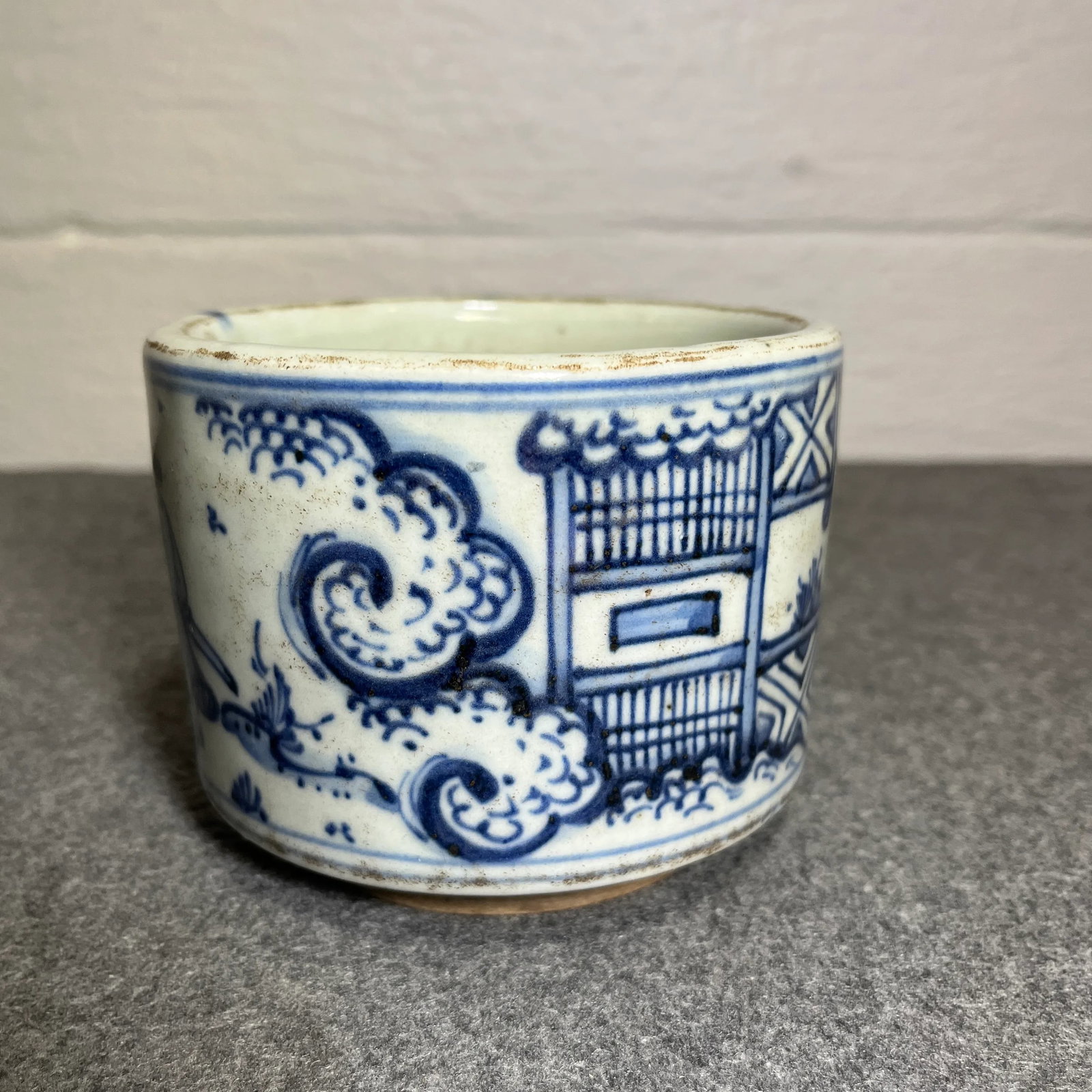 Antique Chinese Blue & White Porcelain Censer - 4
